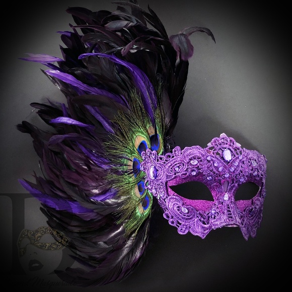 Beyond Masquerade Accessories New Venetian Carnival Masquerade Feather Mask Poshmark